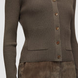 Merino Rib ニットカーディガン 