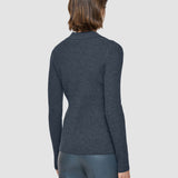 Grey Merino Rib Knit Polo Top - Joseph