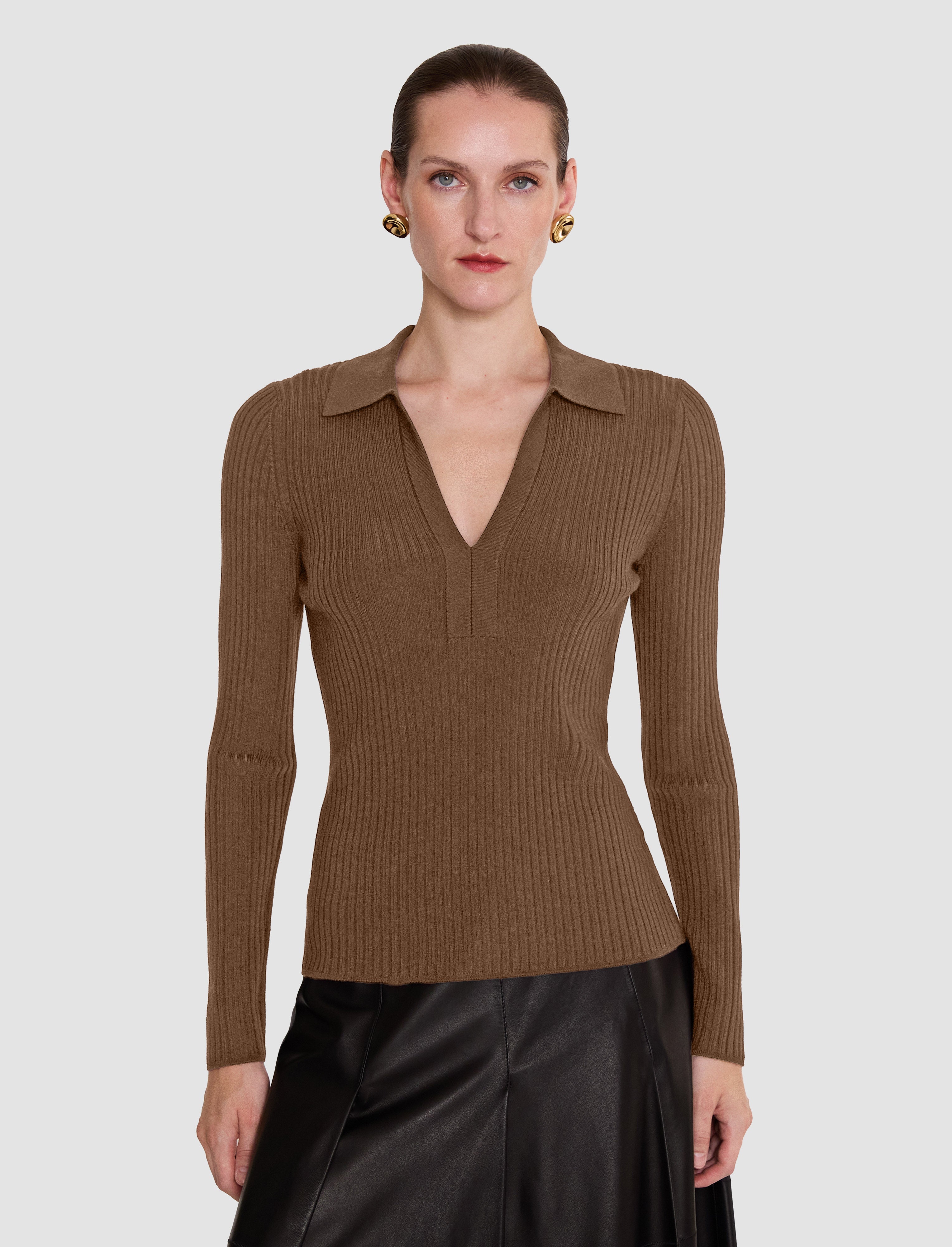 brown-merino-wool-rib-polo-JOSEPH