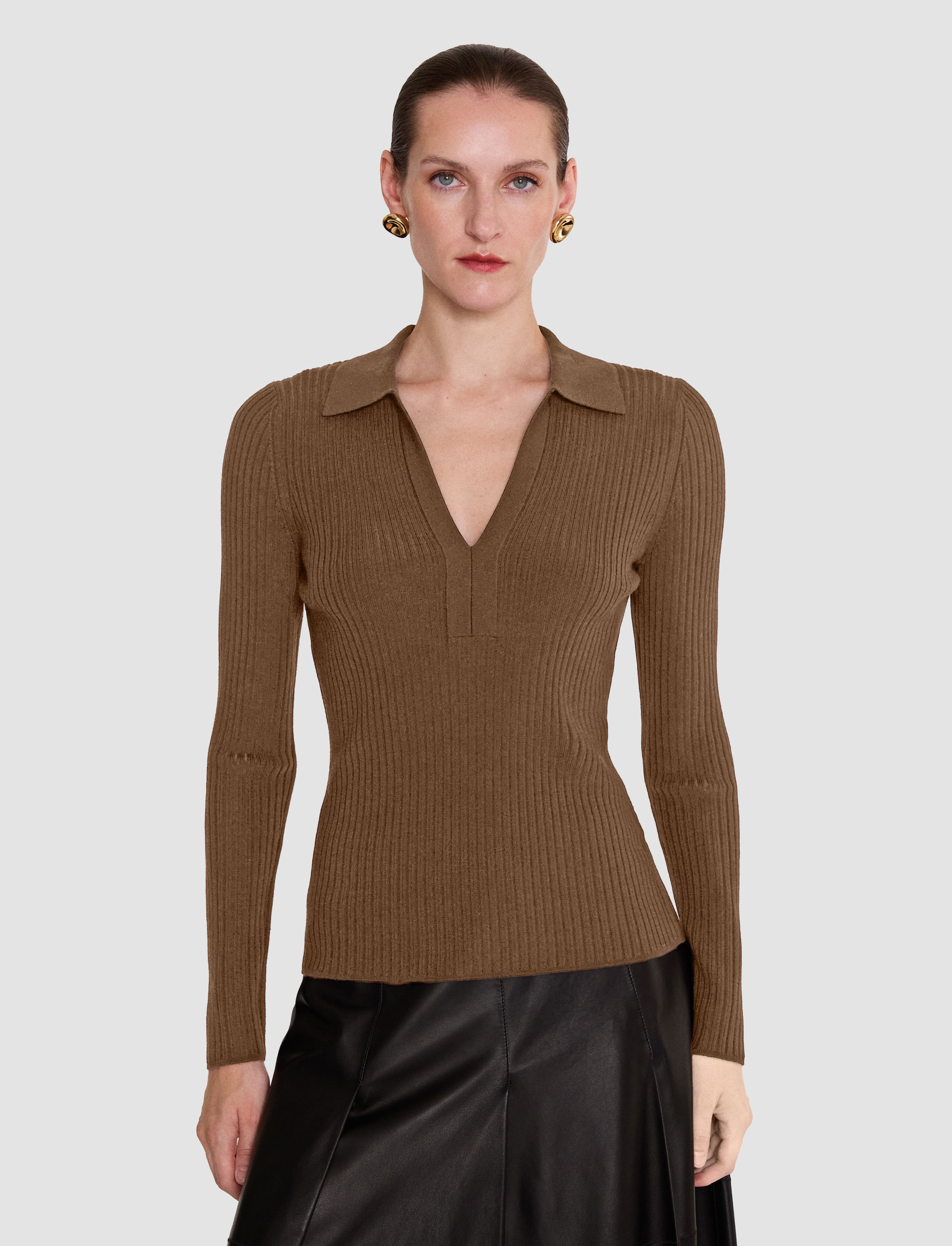 brown-merino-wool-rib-polo-JOSEPH