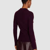 Purple Merino Wool Rib Polo - Joseph