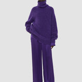 Purple Meslay Brushed Alpaca Jumper - Joseph