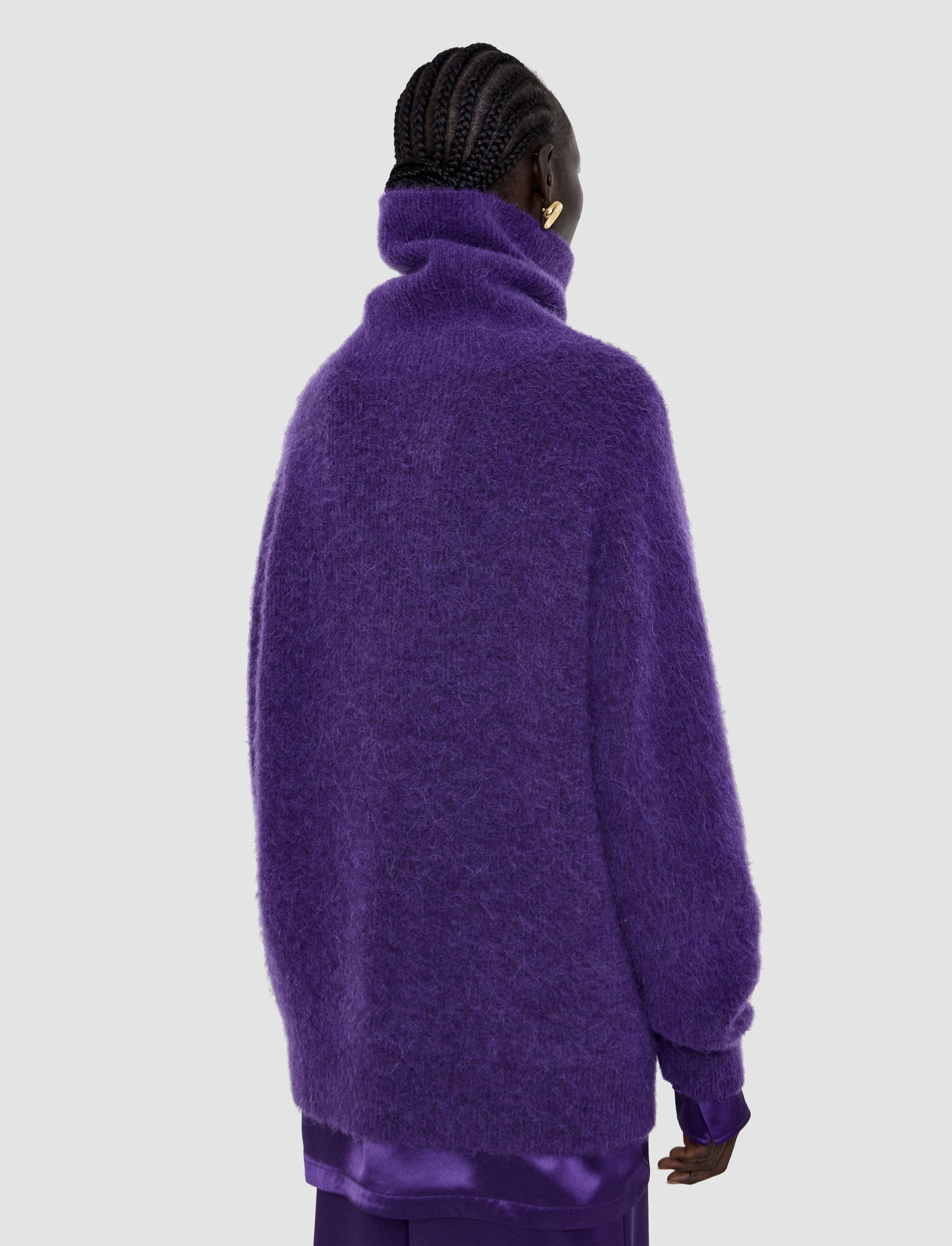 Meslay Brushed Alpaca Jumper in Purple | JOSEPH US