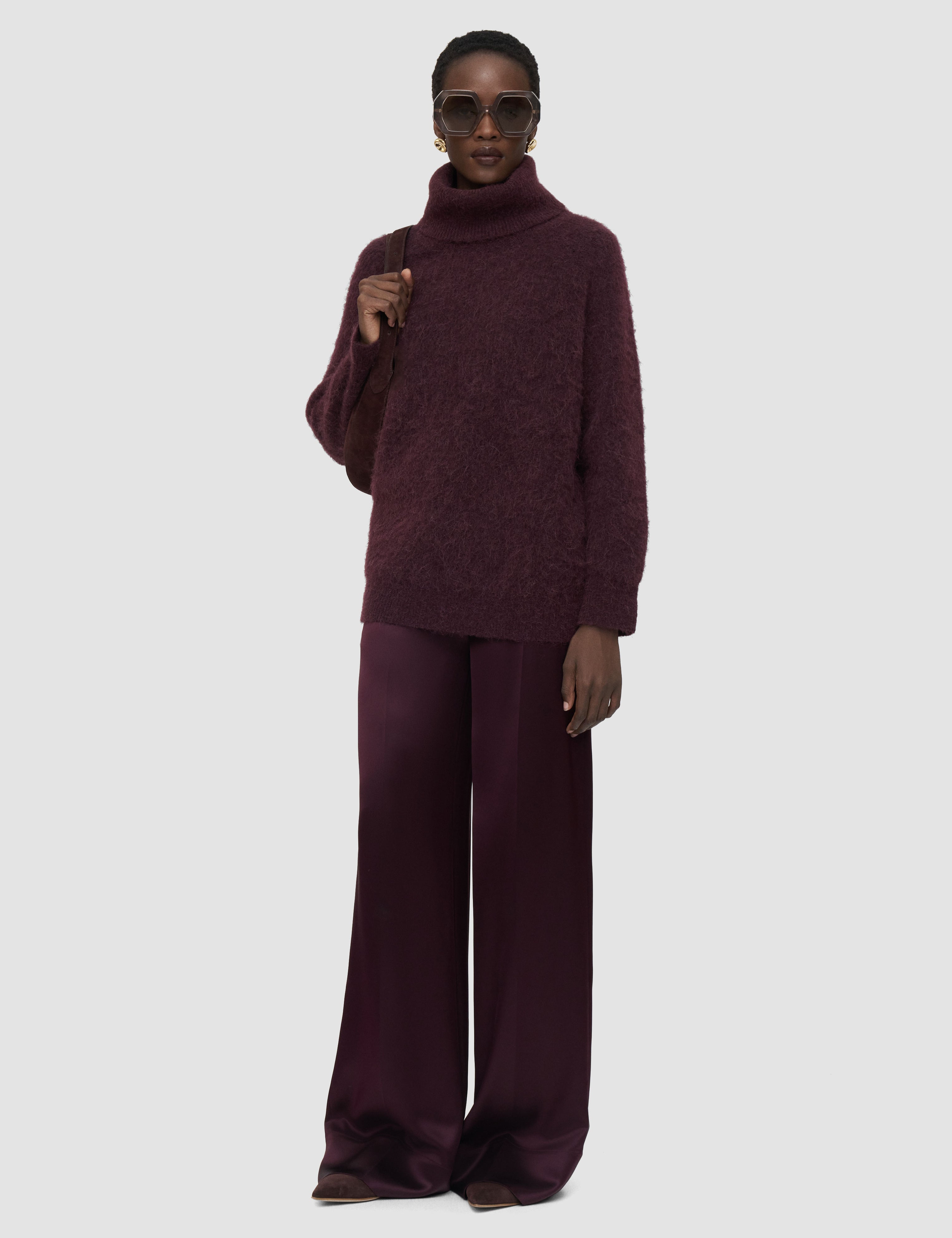Purple Meslay Brushed Alpaca Knitwear - Joseph