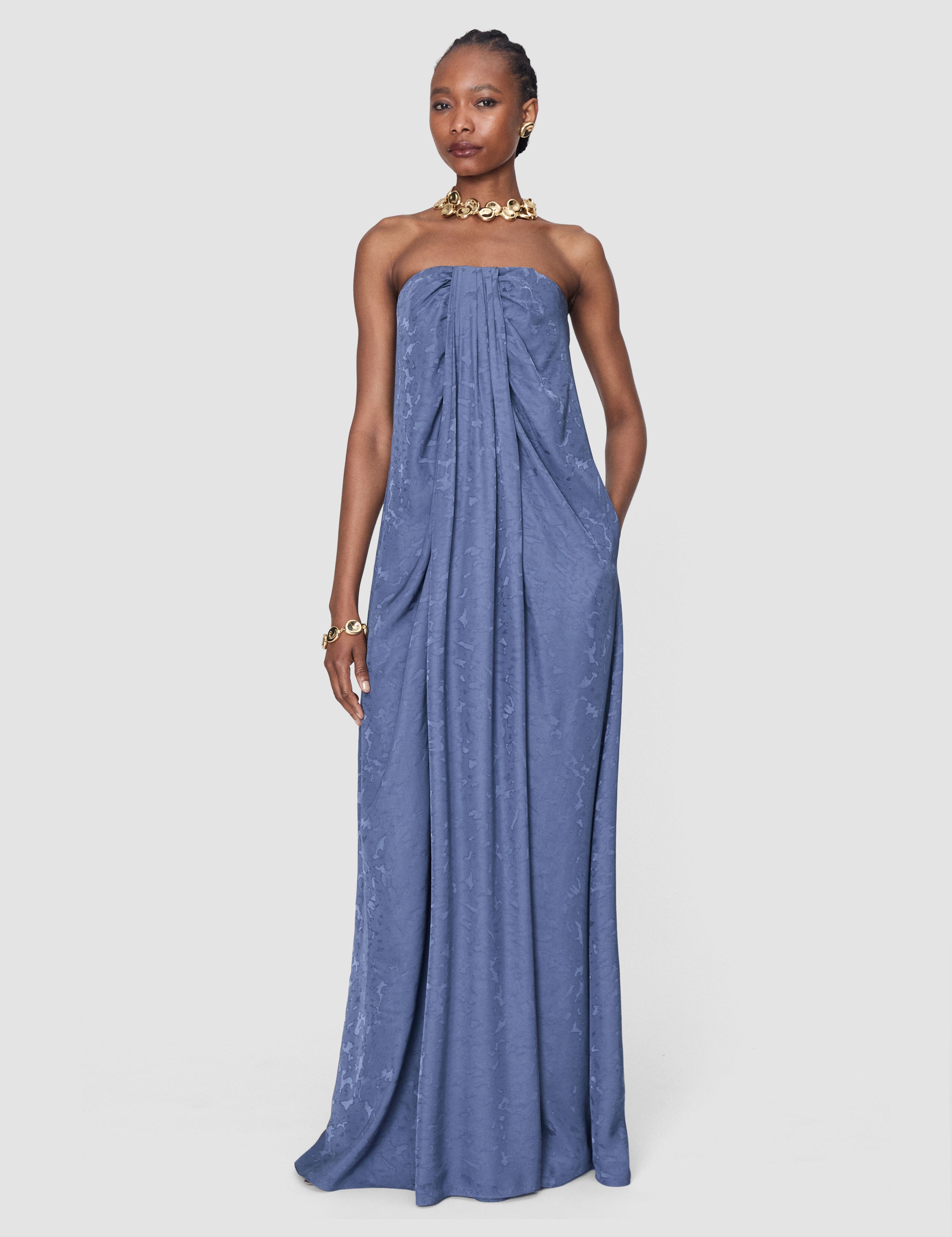 Blue Mia Leopard Jacquard Dress - Joseph