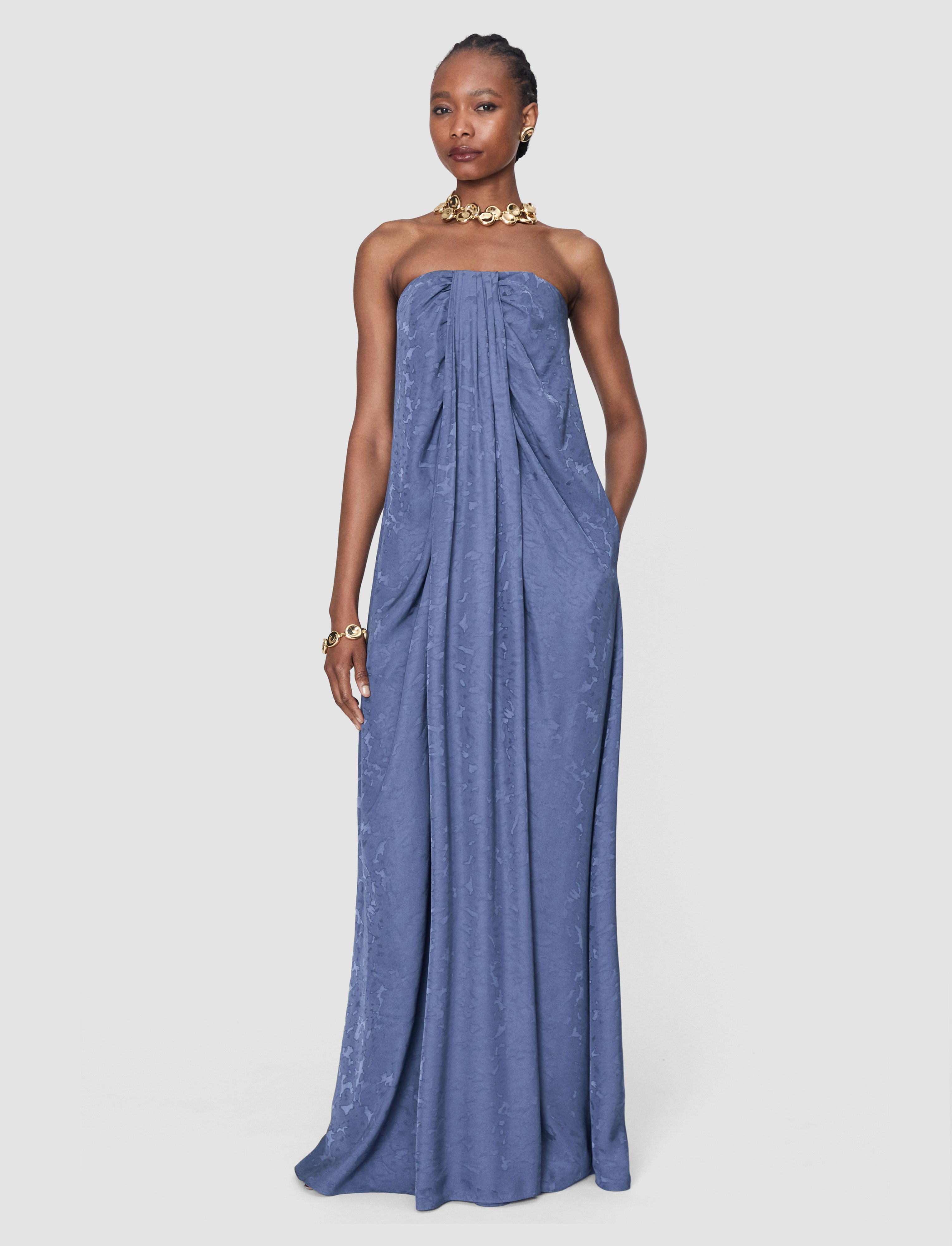 bleu-robe-mia-en-jacquard-leopard-JOSEPH