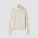 White Mila Brushed Alpaca Striped Jumper - Joseph