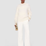 White Mila Brushed Alpaca Striped Jumper - Joseph