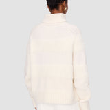 White Mila Brushed Alpaca Striped Jumper - Joseph