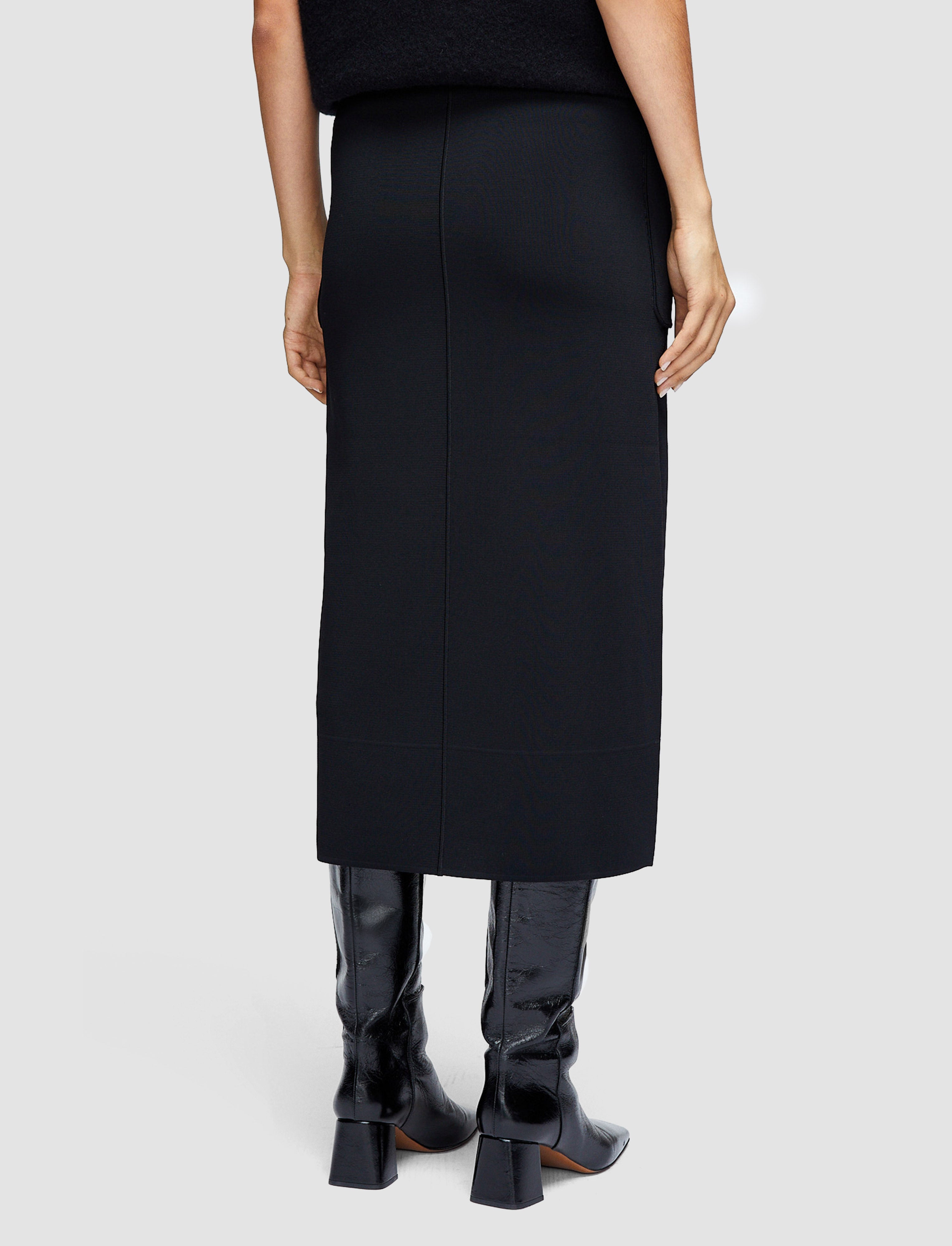 black-milano-knit-stretch-skirt-JOSEPH