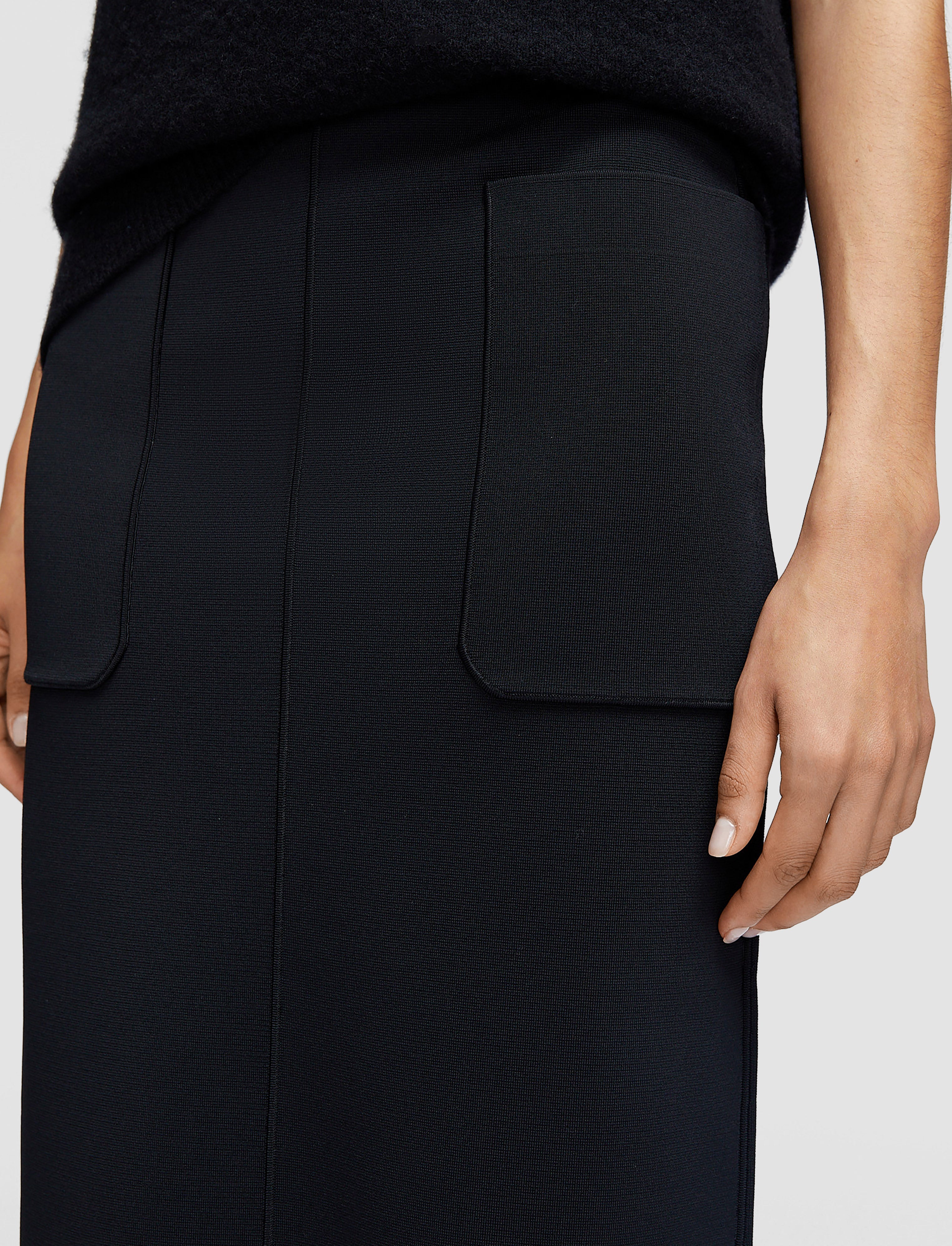 black-milano-knit-stretch-skirt-JOSEPH