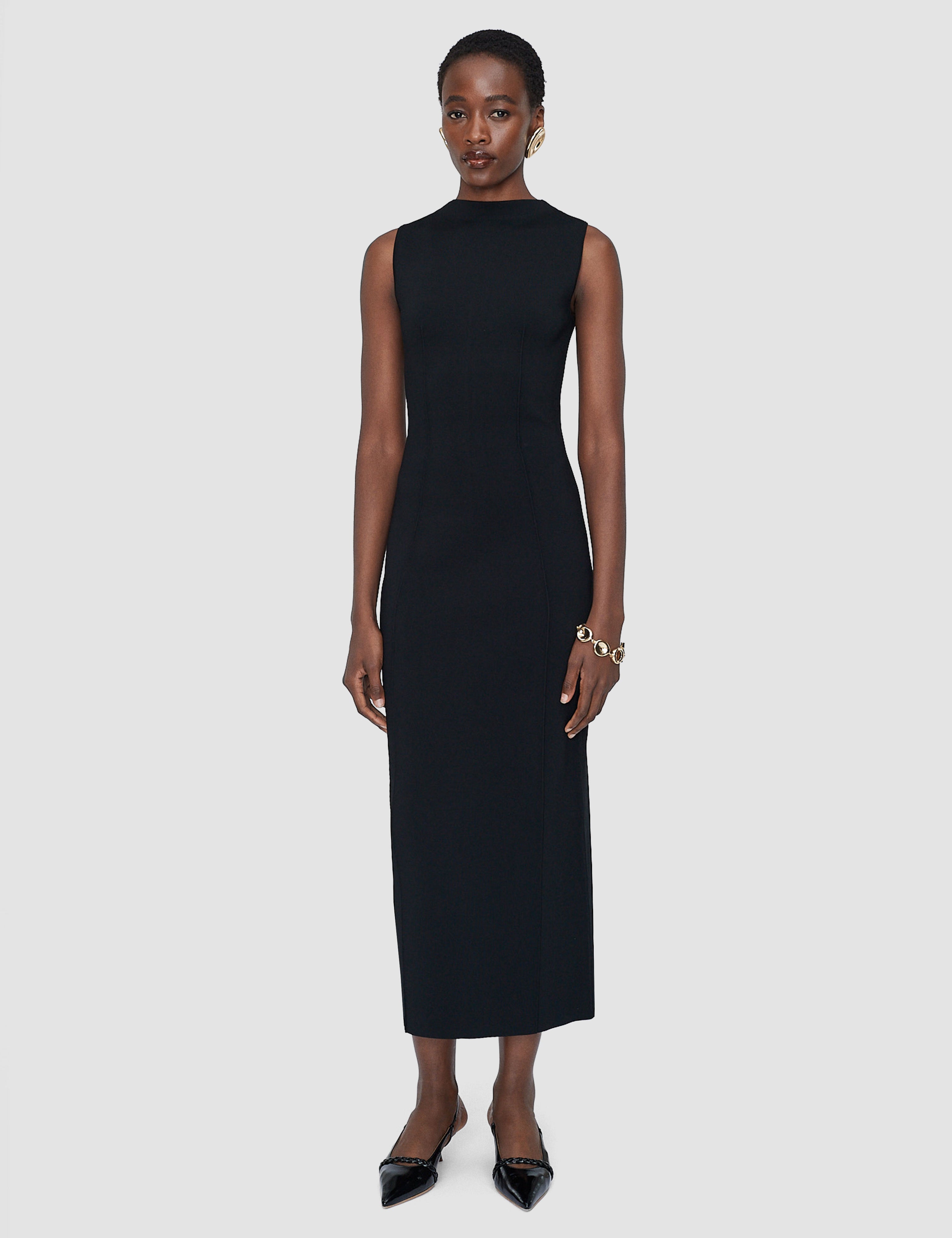 Black Mille Compact Milano Knit Dress - Joseph