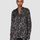 Brown Millie Printed Crinkle Blouse - Joseph