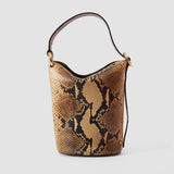 Brown Mini Bucket Snake Leather Bag - Joseph
