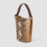 Brown Mini Bucket Snake Leather Bag - Joseph
