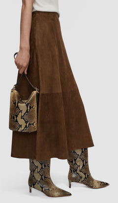 Brown Mini Bucket Python Leather Bag - Joseph