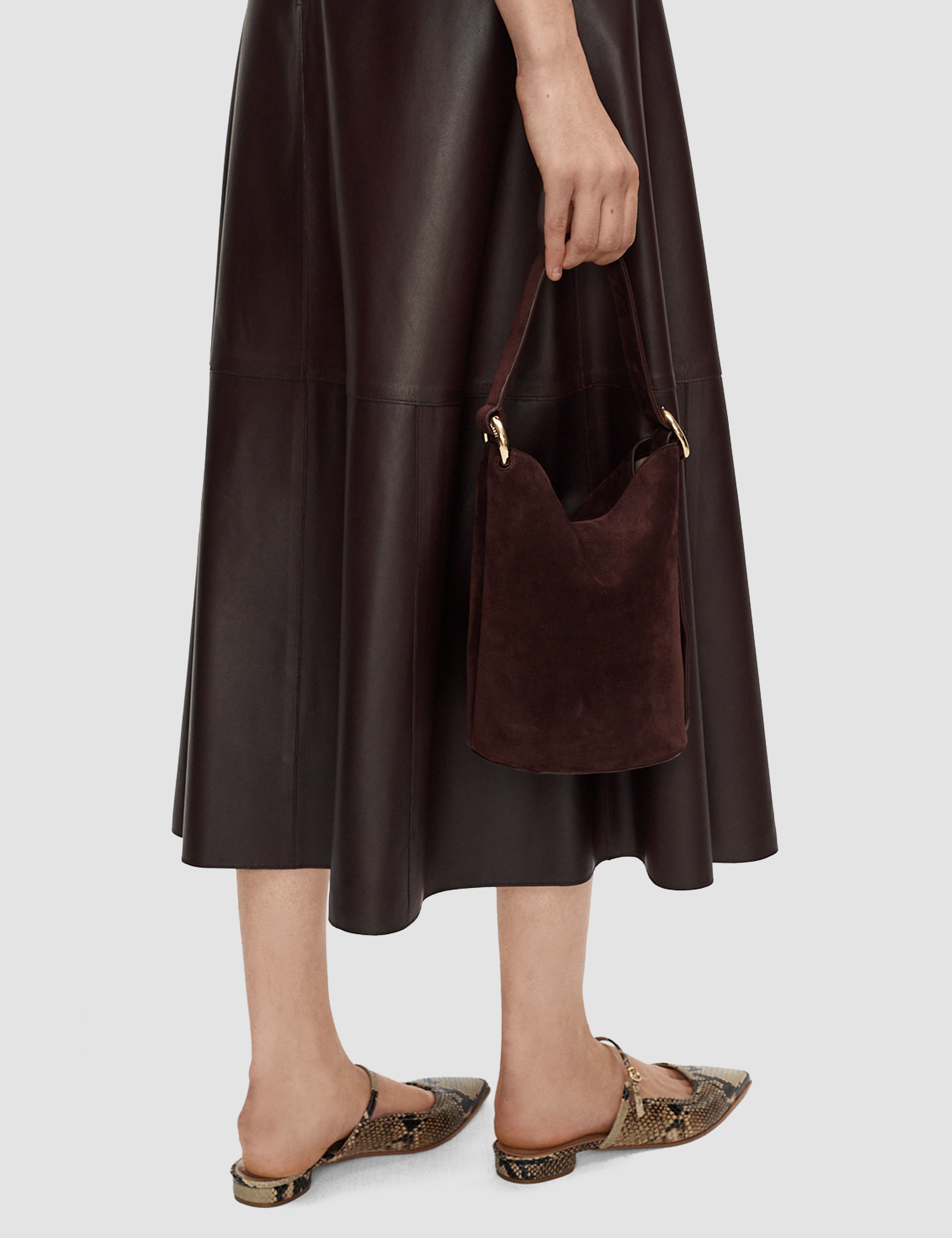 Purple Mini Bucket Suede Bag - Joseph