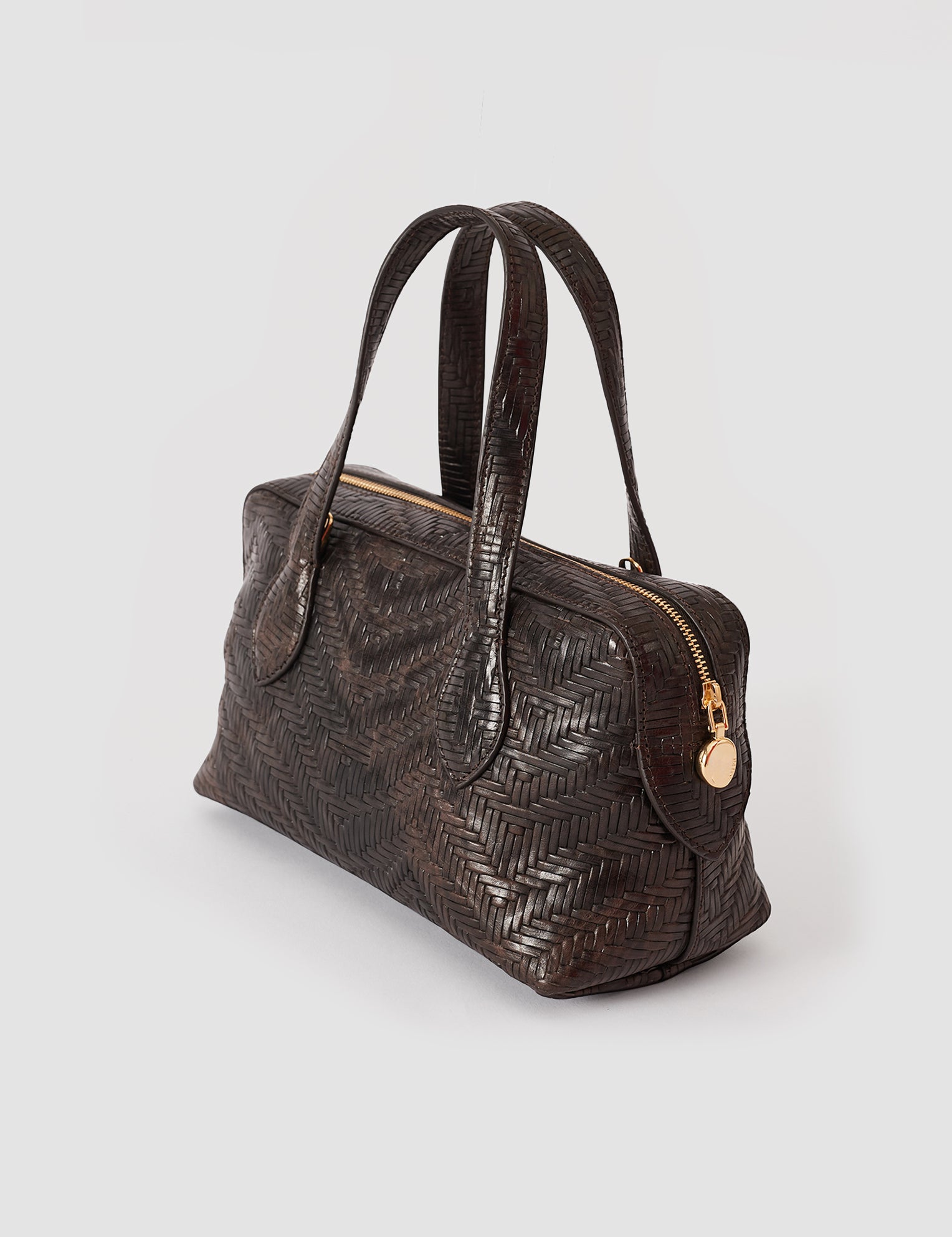 Brown Mini Loaf Woven Leather Bag - Joseph