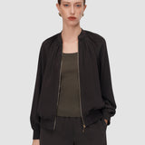 Mira Satin Twill Bomber Jacket