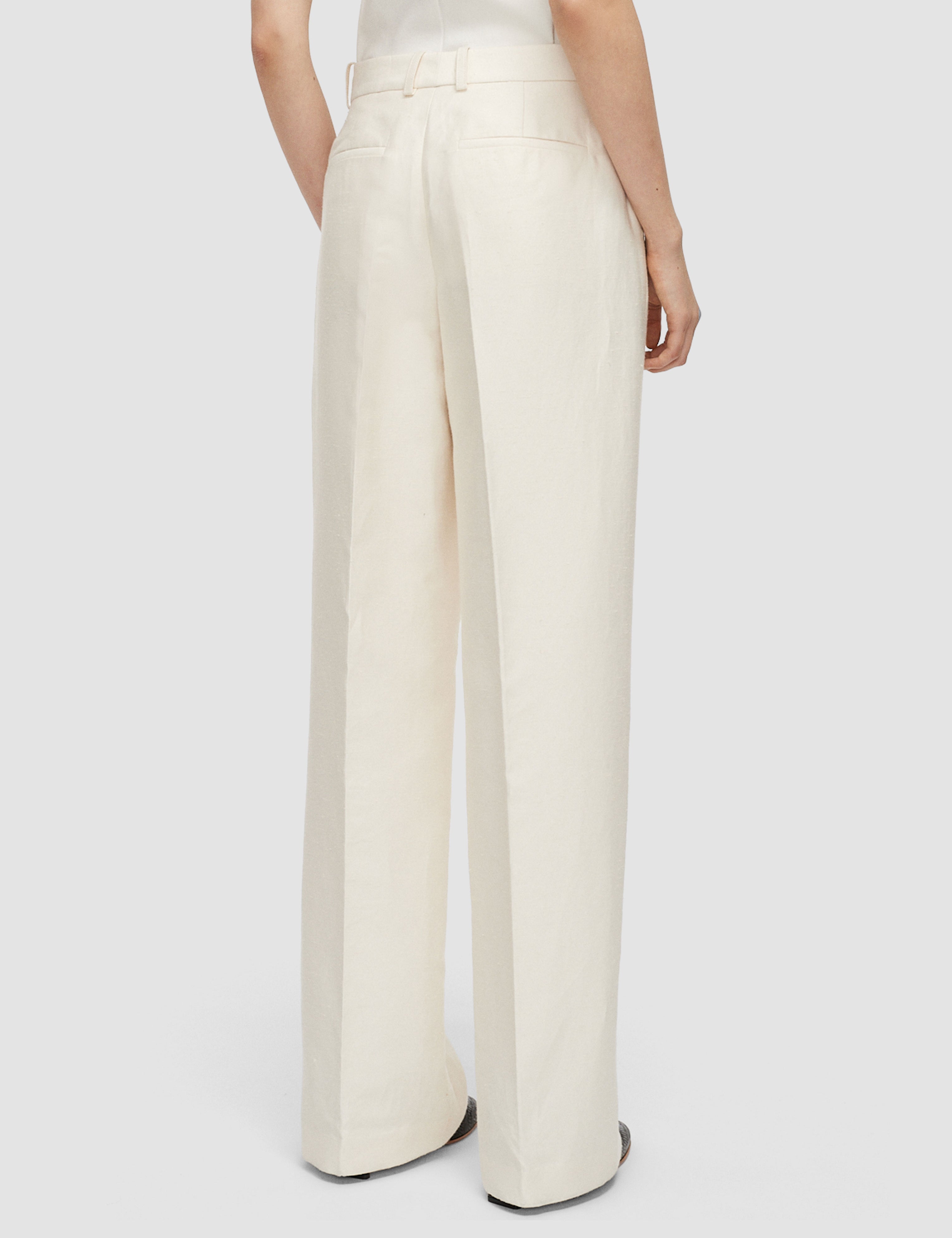 Beige Mitae Cotton Silk Blend Trousers - Joseph