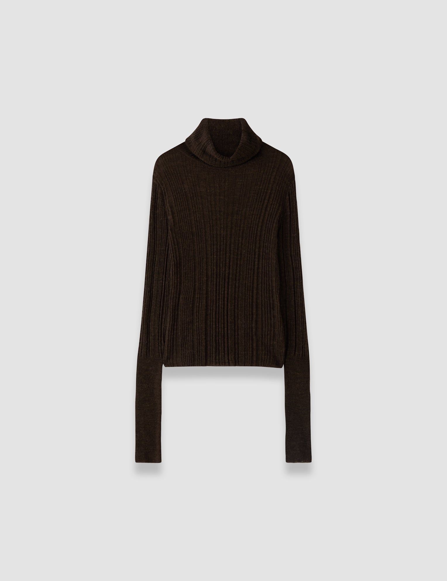 Brown Molony Sheer Wool Rib Jumper - Joseph