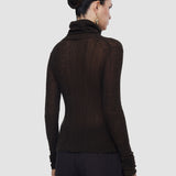 Brown Molony Sheer Wool Rib Jumper - Joseph
