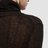 Brown Molony Sheer Wool Rib Jumper - Joseph