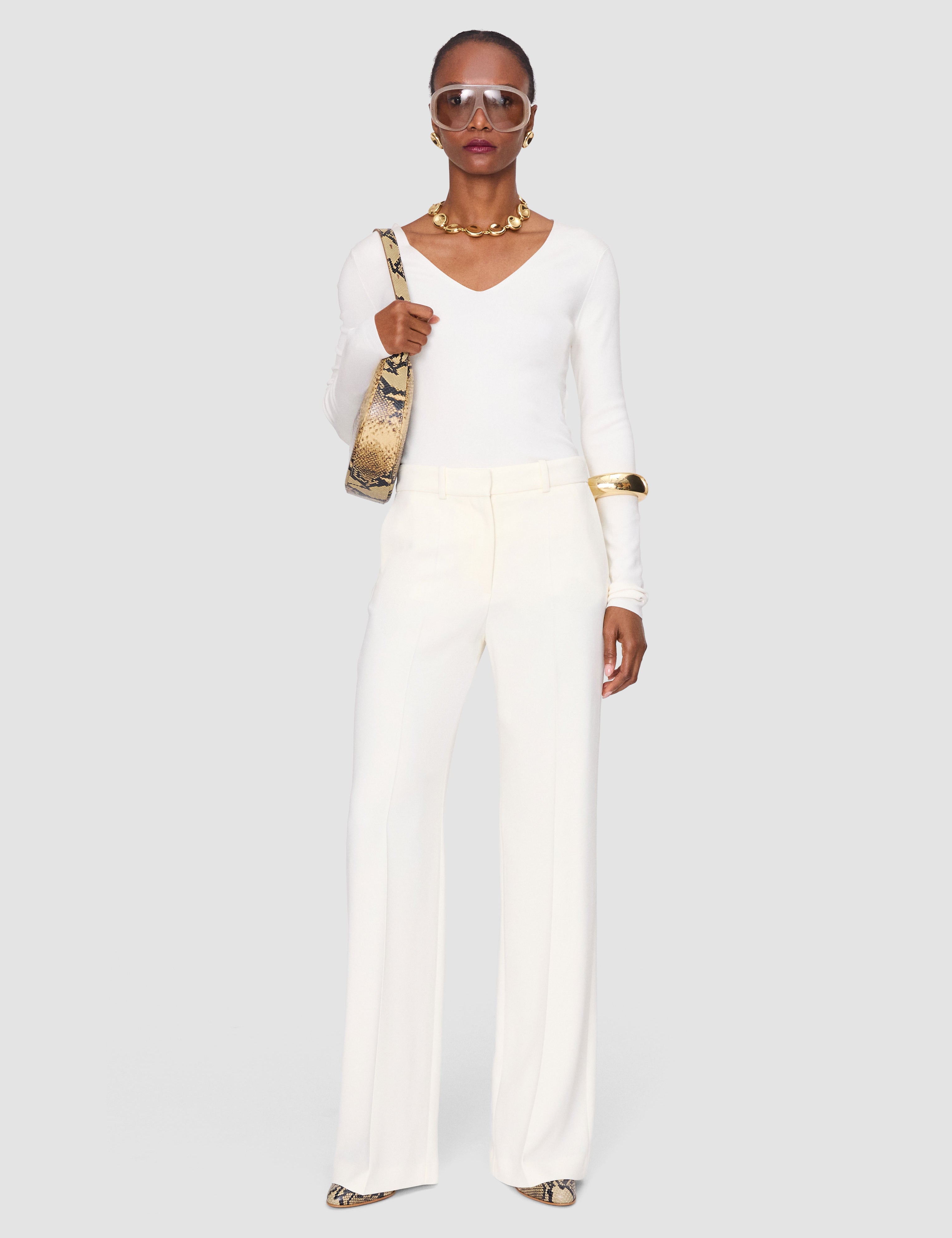 Ivory Morissey Comfort Cady Trousers - Joseph