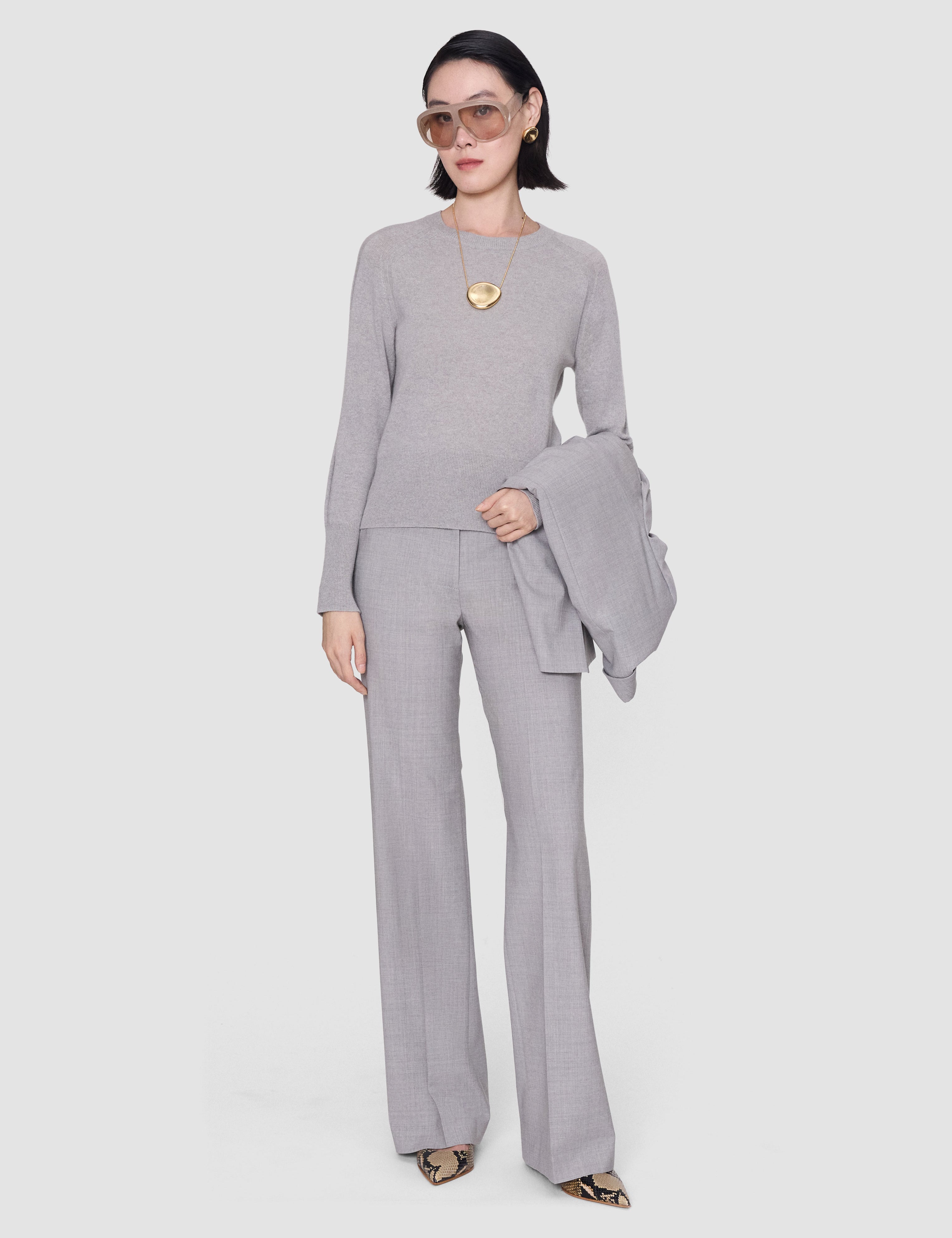 Grey Morissey Wool Tailoring Trousers - Joseph