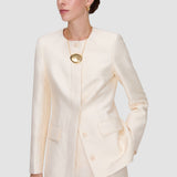 Beige Myra Cotton Silk Blend Jacket - Joseph