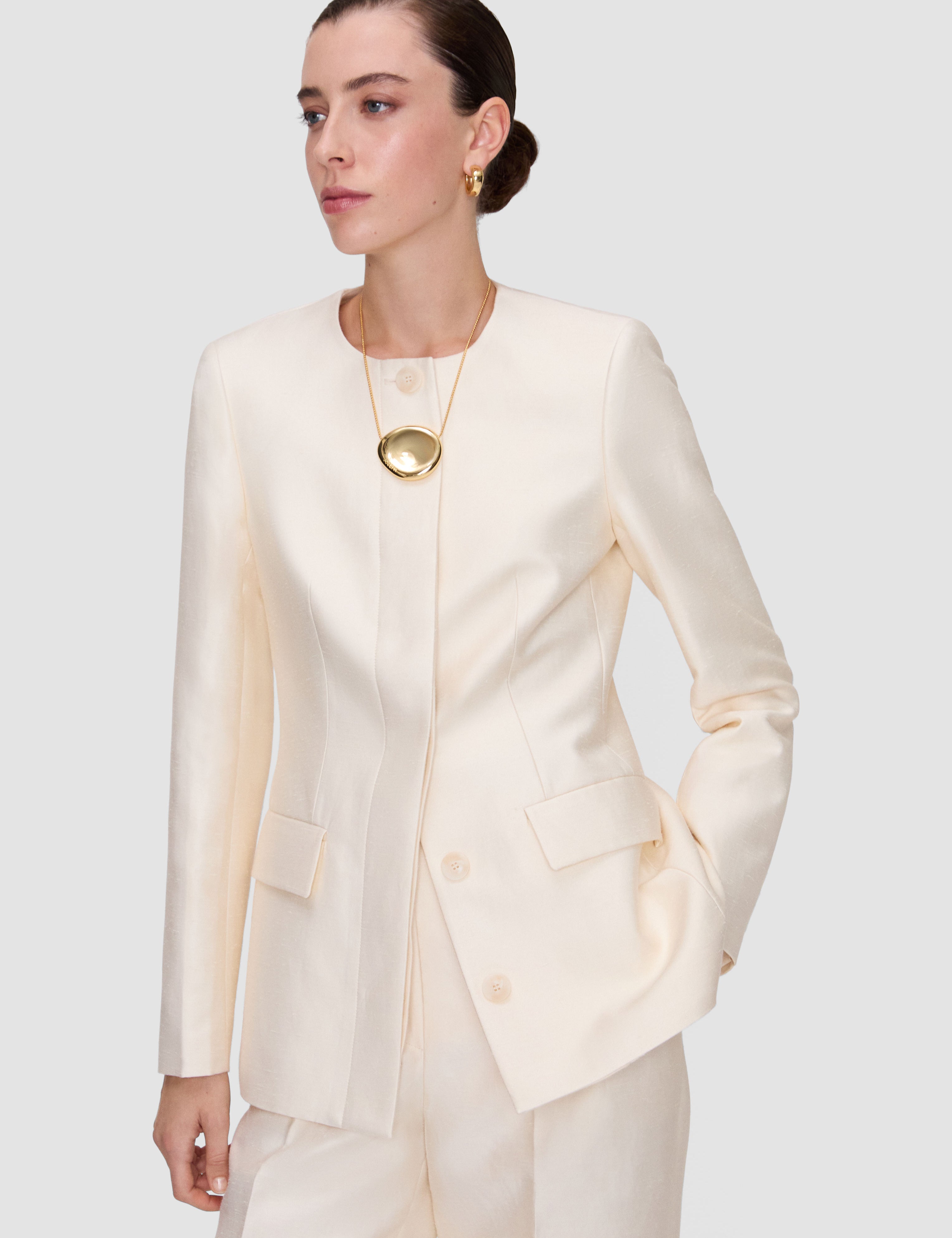 Beige Myra Cotton Silk Blend Jacket - Joseph