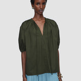 Green Nador Cotton Sateen Blouse - Joseph