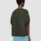 Green Nador Cotton Sateen Blouse - Joseph