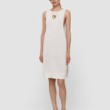 White Nahra Open Cotton Knit Dress - Joseph