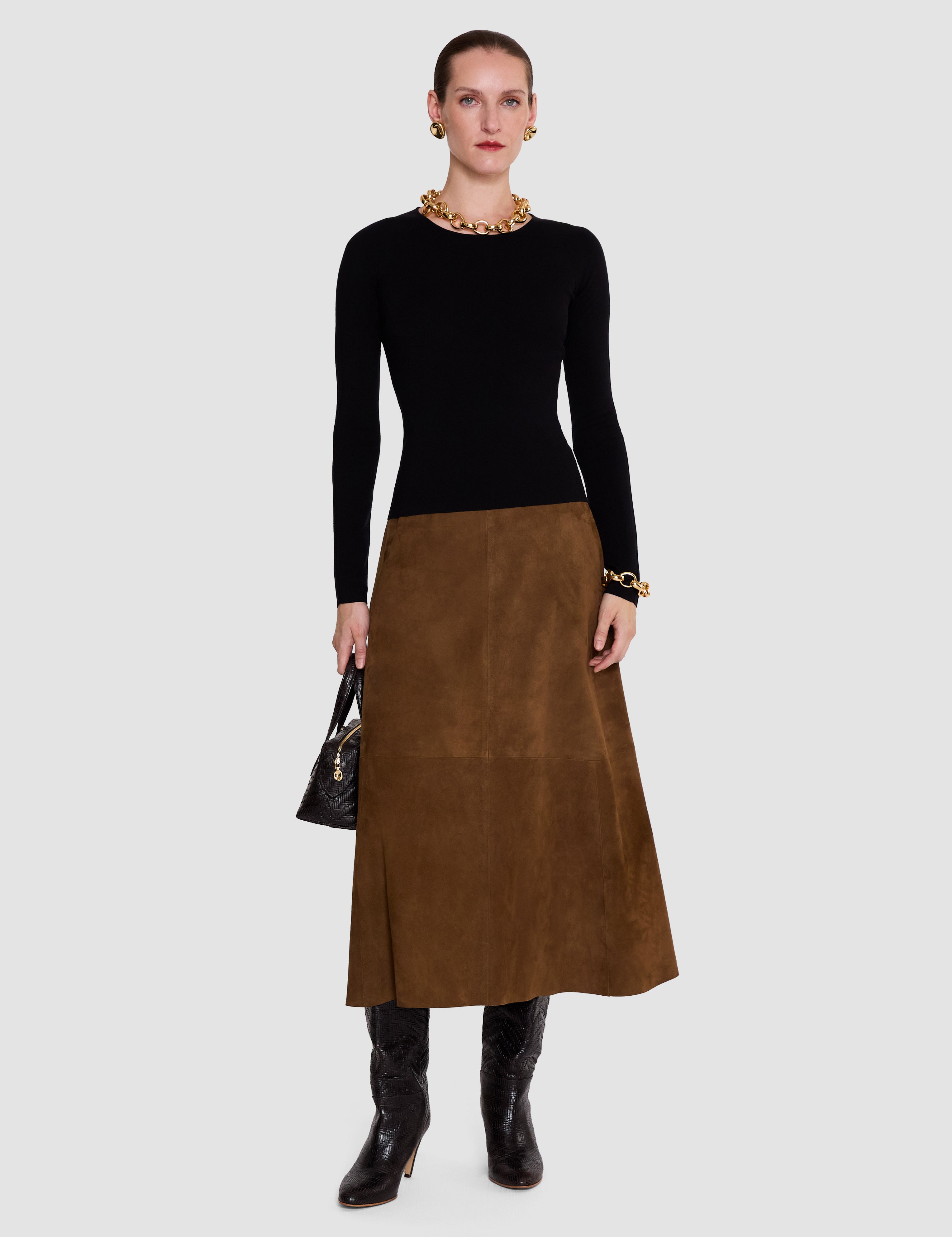 Black Nali Silk Stretch Top - Joseph