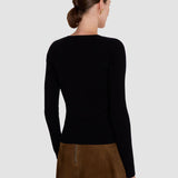 Black Nali Silk Stretch Top - Joseph