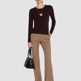 Brown Nali Silk Stretch Top - Joseph