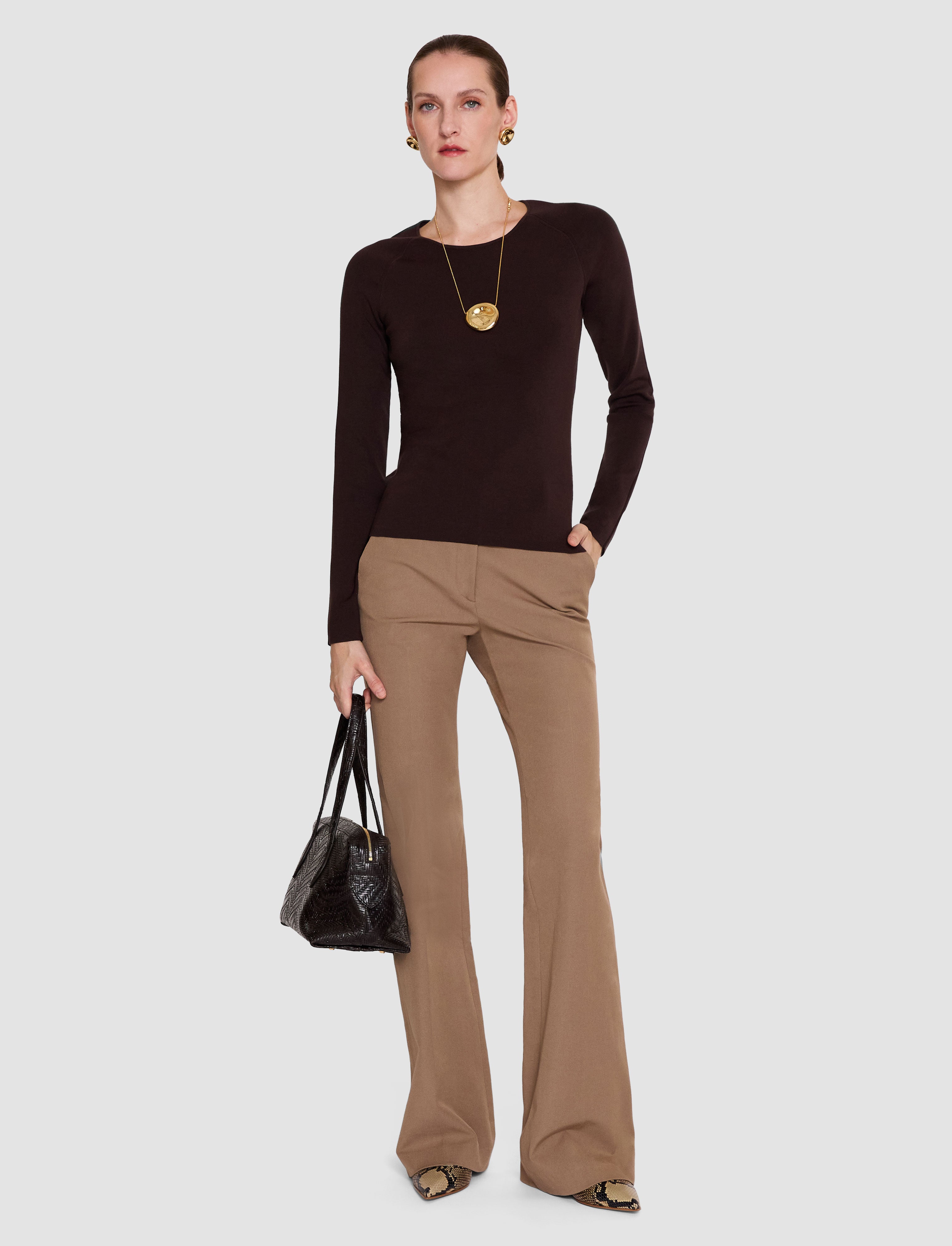 marron-top-nali-en-stretch-de-soie-JOSEPH