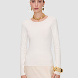 Ivory Nali Silk Stretch Top - Joseph