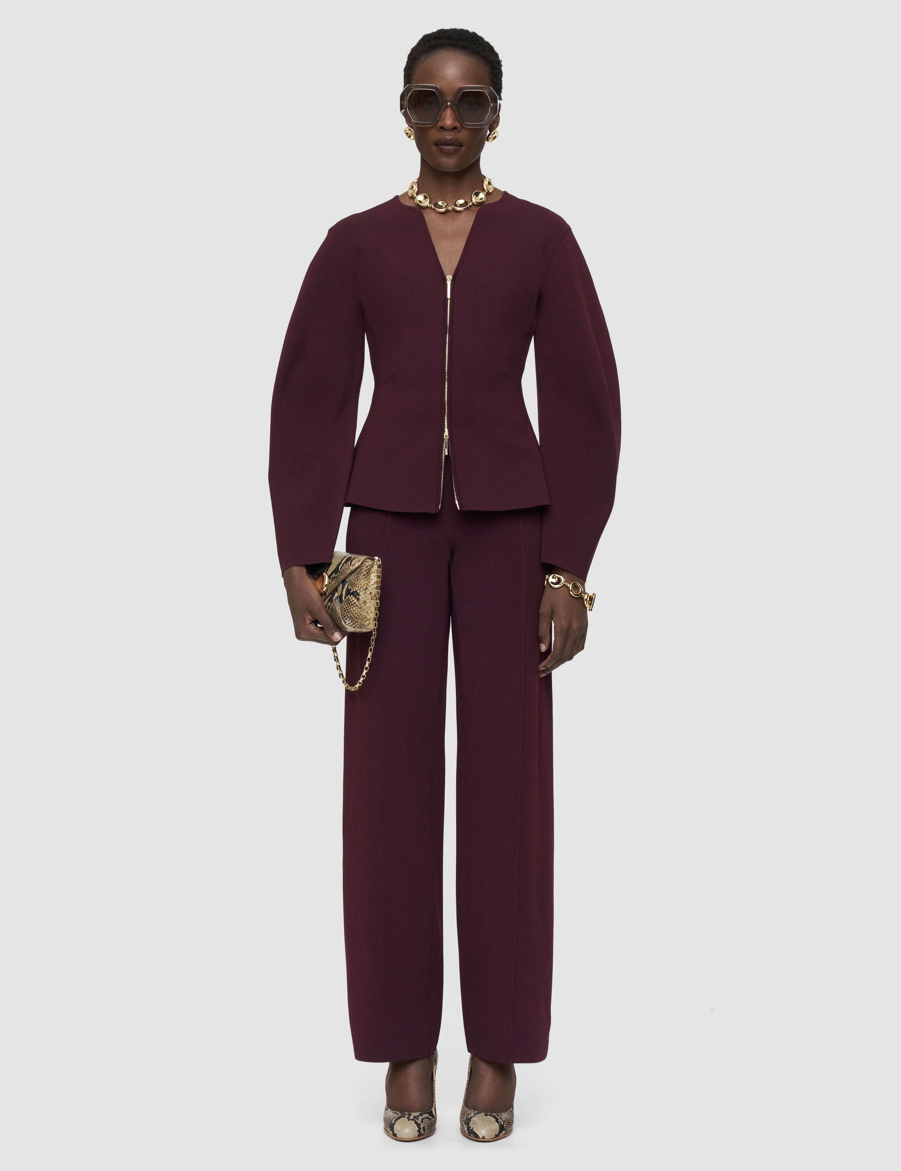 Purple Nancy Compact Milano Trousers - Joseph