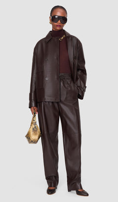 Brown Nat Soft Nappa Trousers - Joseph