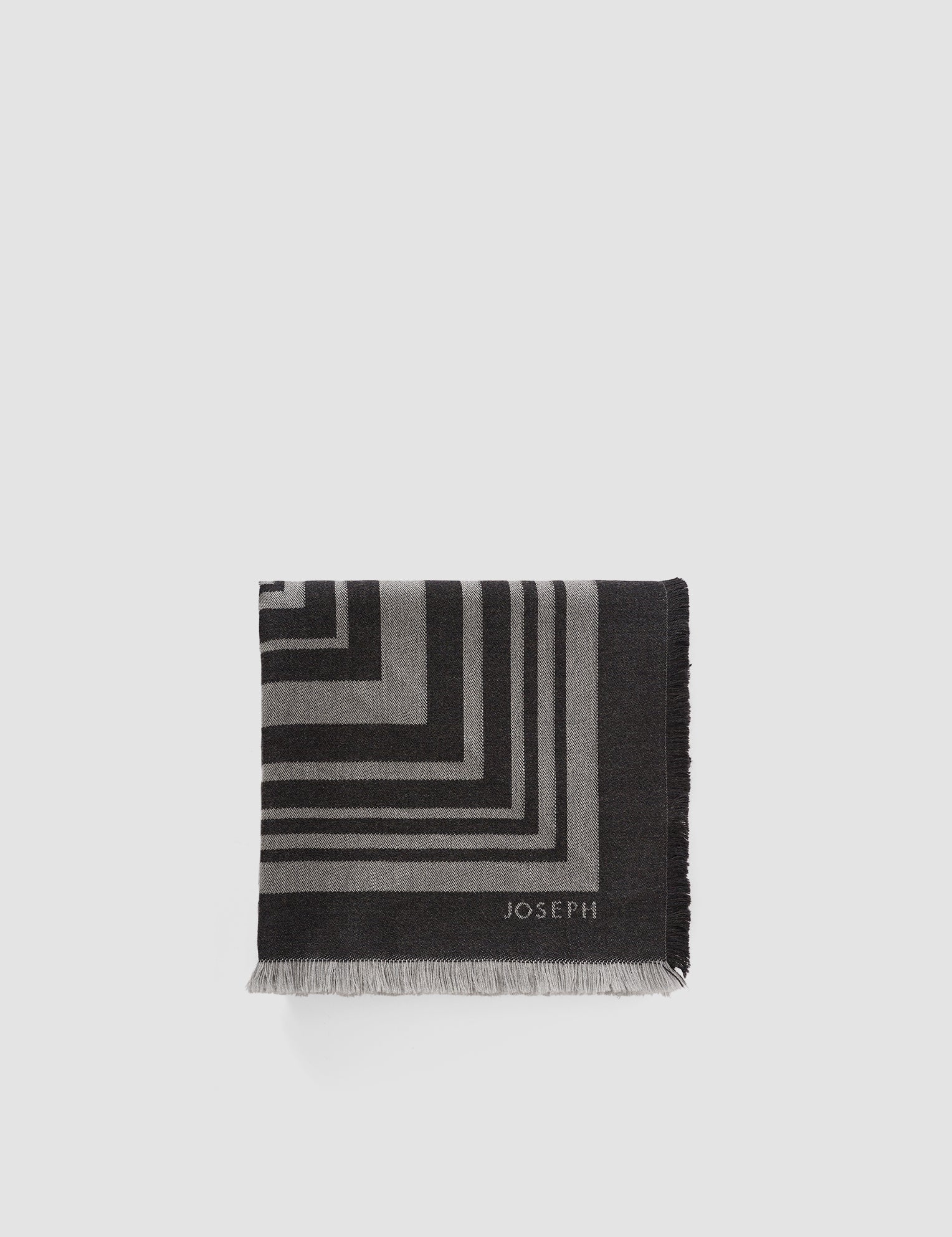 Grey Neoma Wool Jacquard Scarf - Joseph