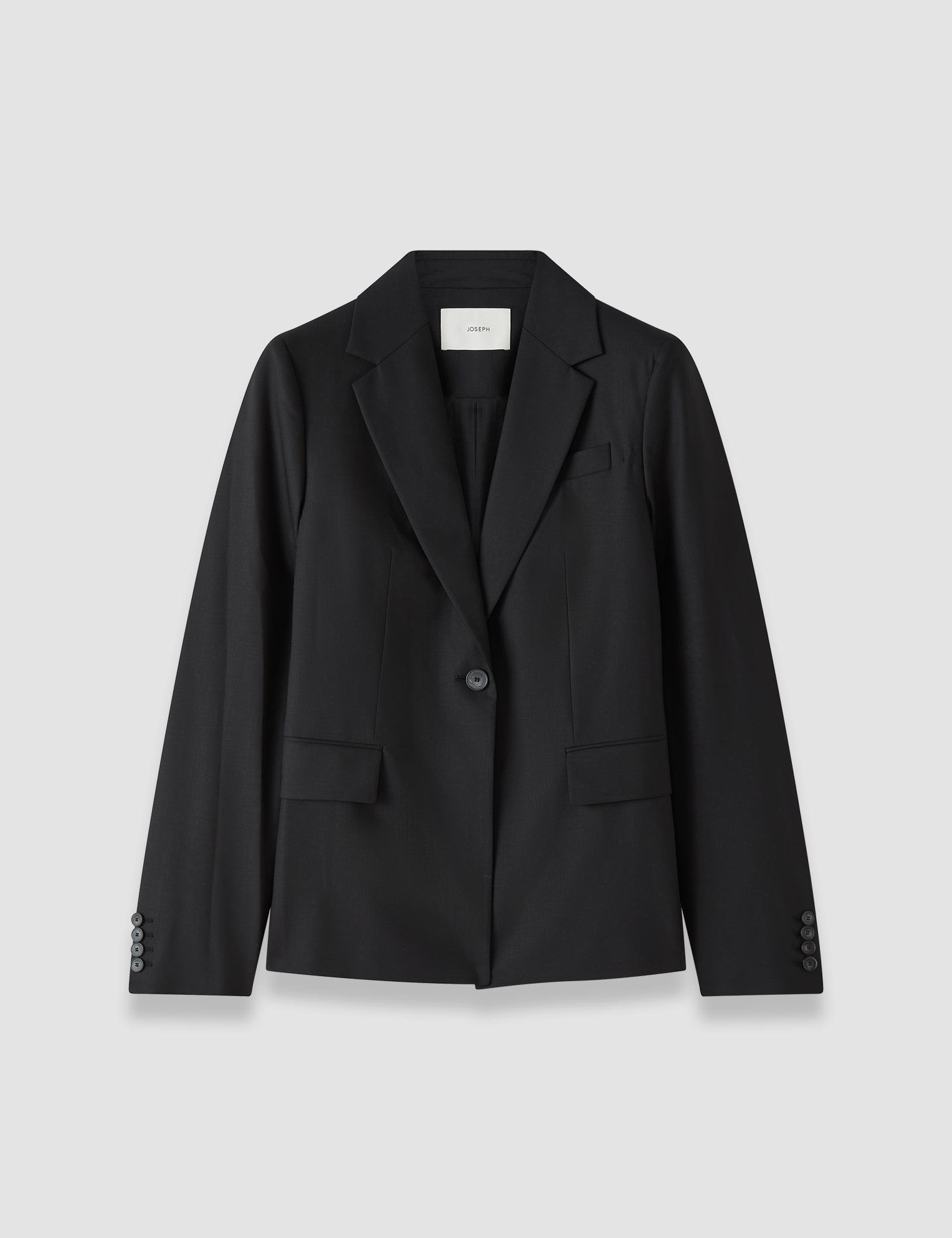 Black Jackie Wool Tailoring Stretch Jacket - Joseph