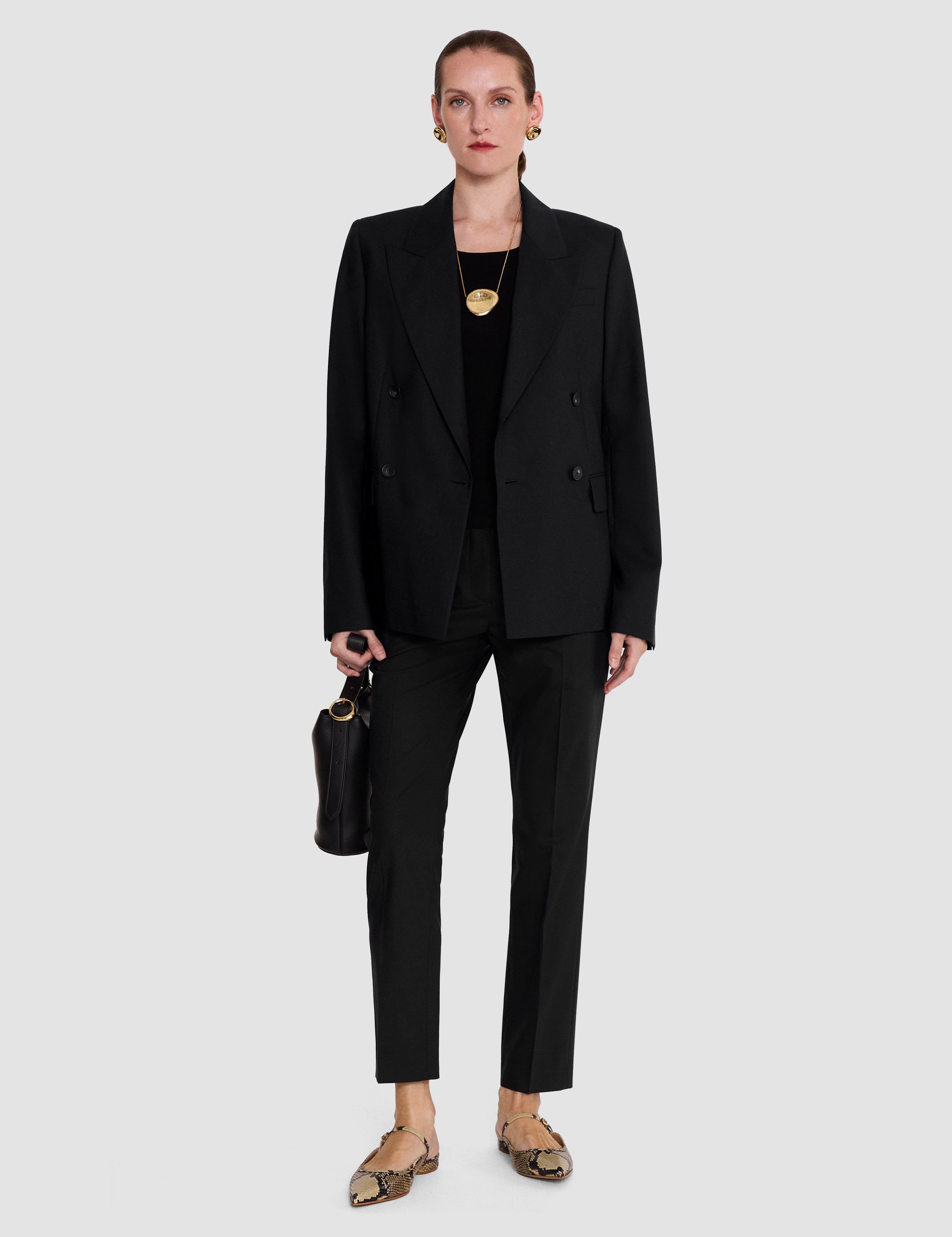 Black Jaden Wool Tailoring Stretch Jacket - Joseph