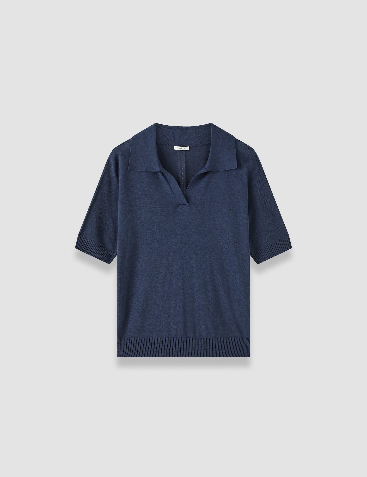 Blue Niata Superfine Silk Polo Top - Joseph