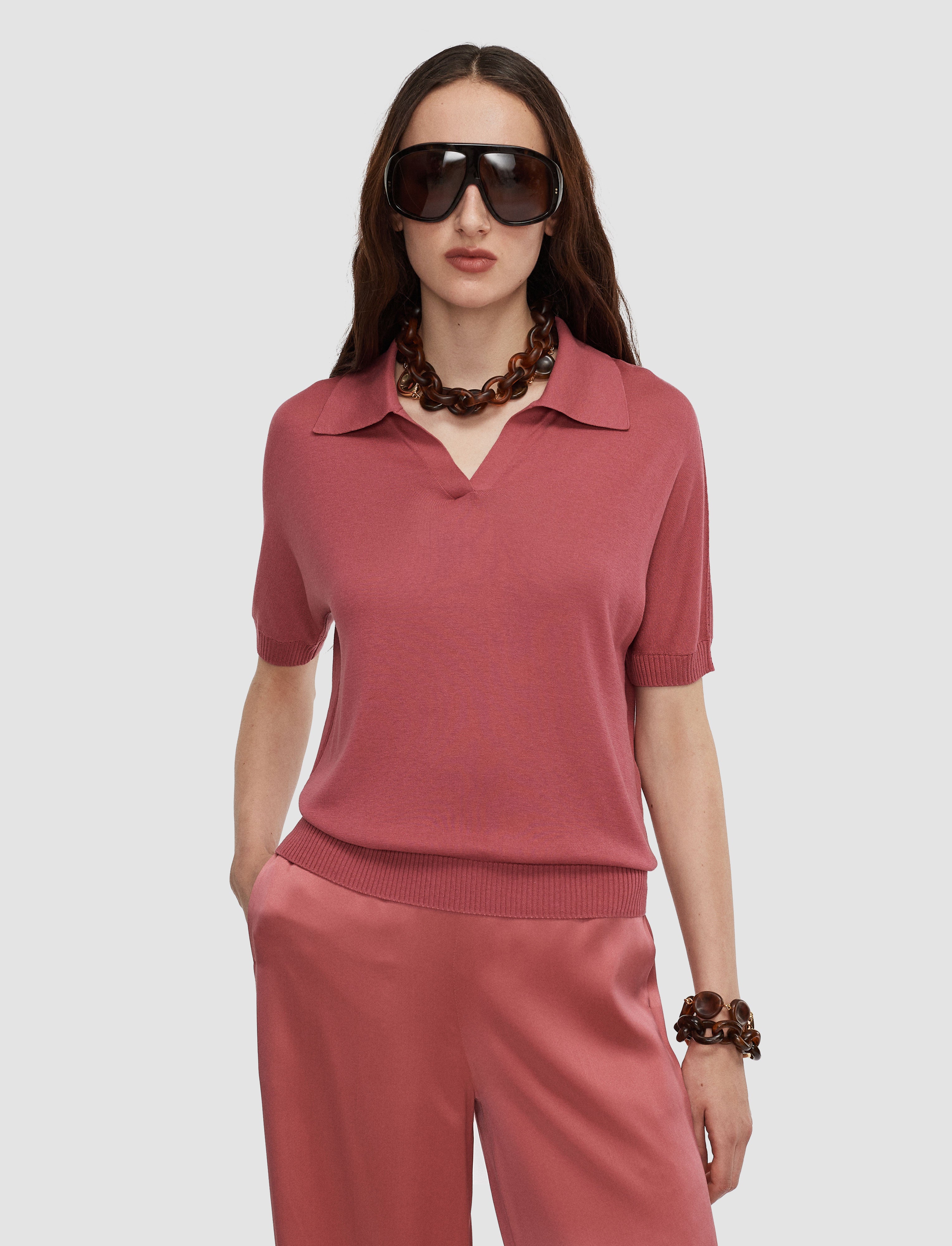 pink-niata-superfine-silk-polo-top-JOSEPH