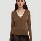 Brown Nisus Cashair Cardigan - Joseph