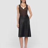 Black Niven Soft Nappa Leather Skirt - Joseph