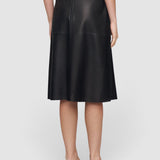 Black Niven Soft Nappa Leather Skirt - Joseph