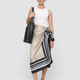 Beige Nixie Large Silk Scarf - Joseph